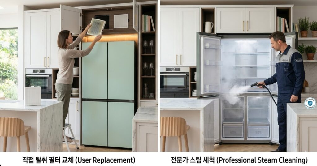 4도어 냉장고 렌탈 셀프 관리형 비용 절감과 방문 케어형 전문가 점검 방식의 원가 차이