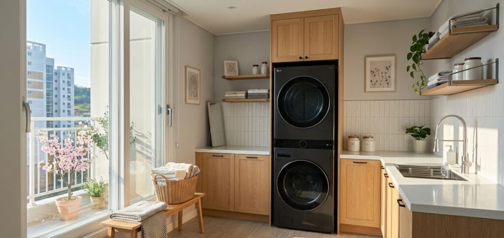 2026년 이사 혼수용 프리미엄 일체형 세탁기 건조기 렌탈 다용도실 인테리어 세팅