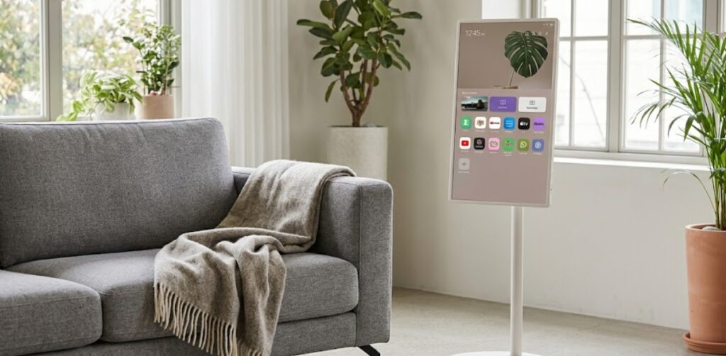 거실 인테리어를 돋보이게 하는 광주 LG 스탠바이미 27LX6TEGA 렌탈 구독 비대면 설치 안내