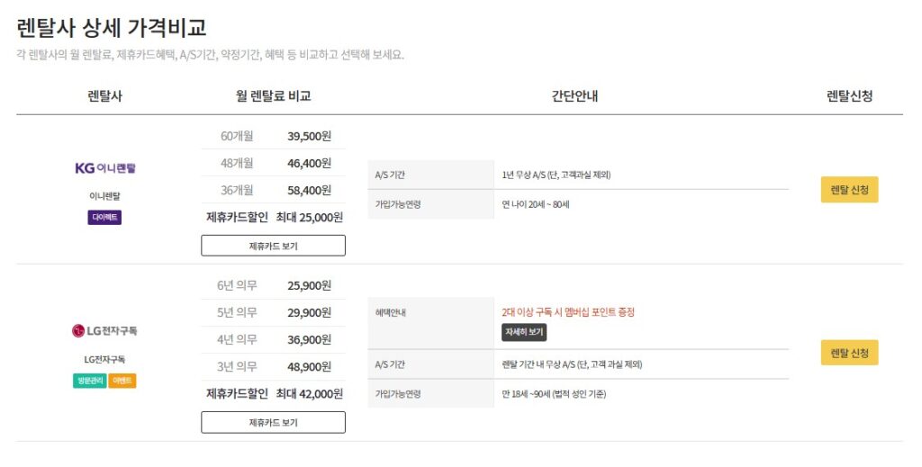 무상 A/S 기간을 한눈에 비교하는 광주 LG 스탠바이미 27LX6TEGA 렌탈 구독 온라인 안내