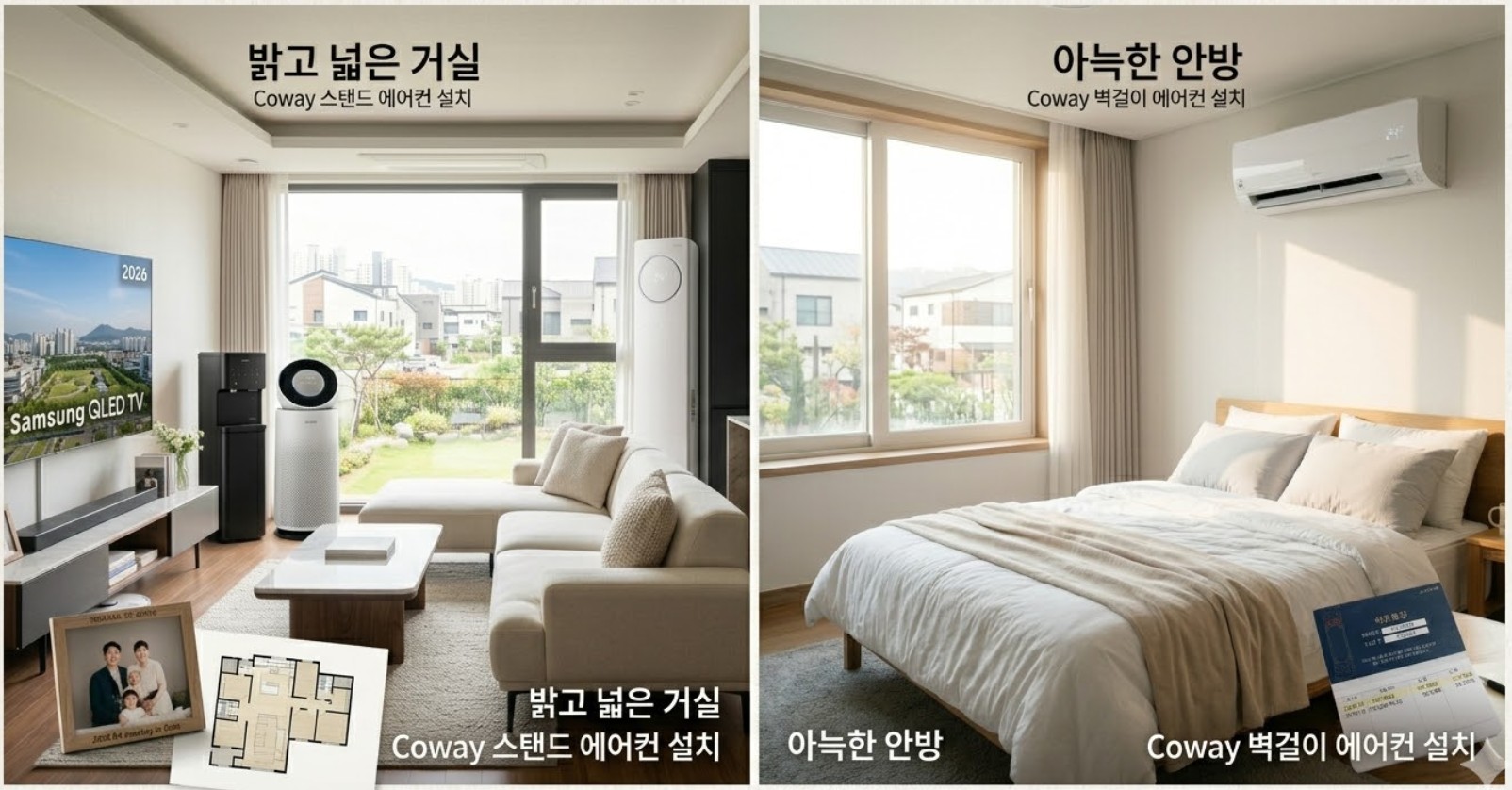 투인원 에어컨 설치 모습