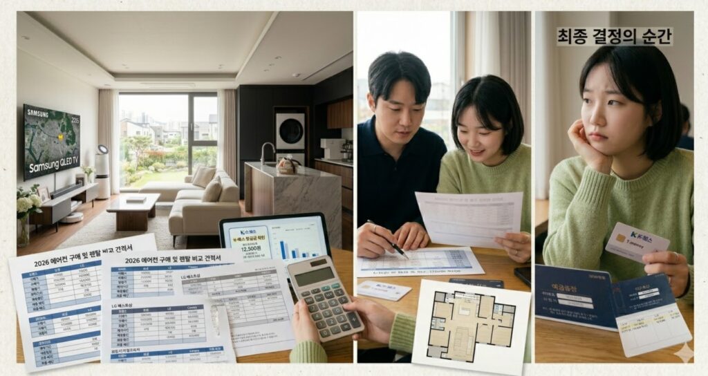 일시불 구매와 투인원 에어컨 렌탈 초기 비용 및 A/S 보증 기간 현실적인 비교