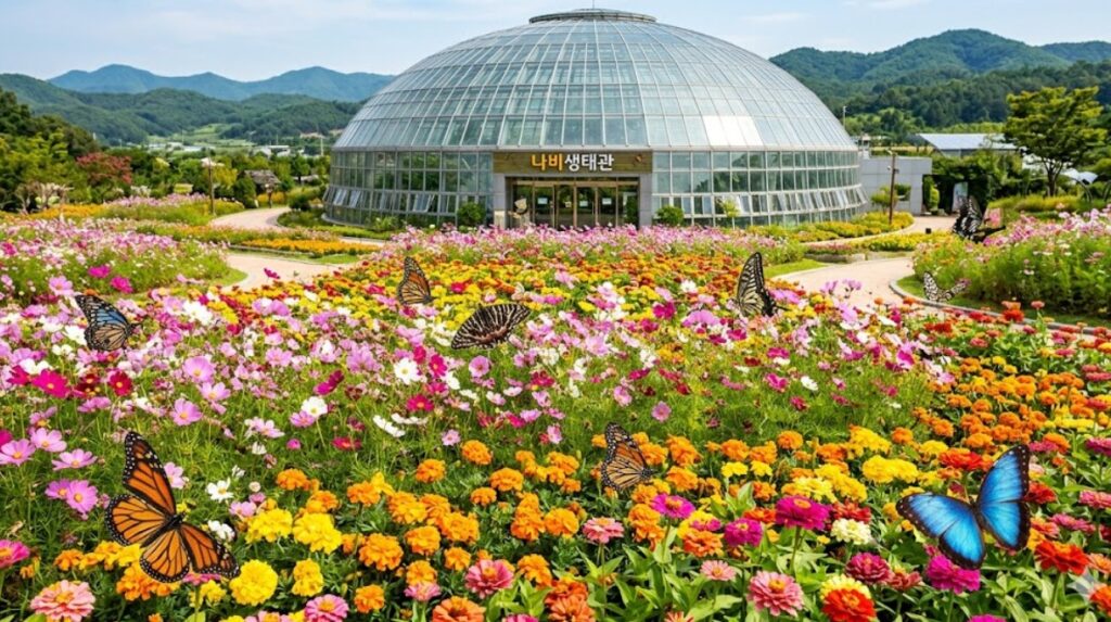 광주 전남 봄나들이 코스 함평 엑스포공원의 아름다운 꽃밭과 조형물
