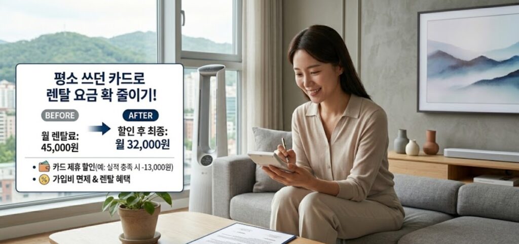 제휴카드 할인 혜택으로 매달 요금을 팍팍 아끼는 광주 가전제품 렌탈 꿀팁