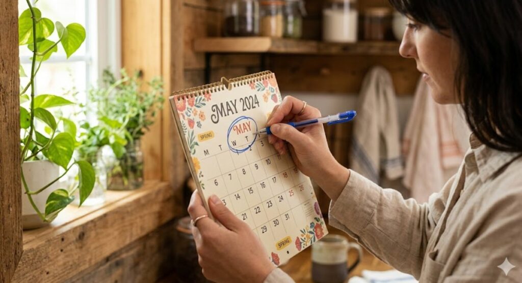 5월 근로장려금 신청 기간을 확인하는 달력 모습