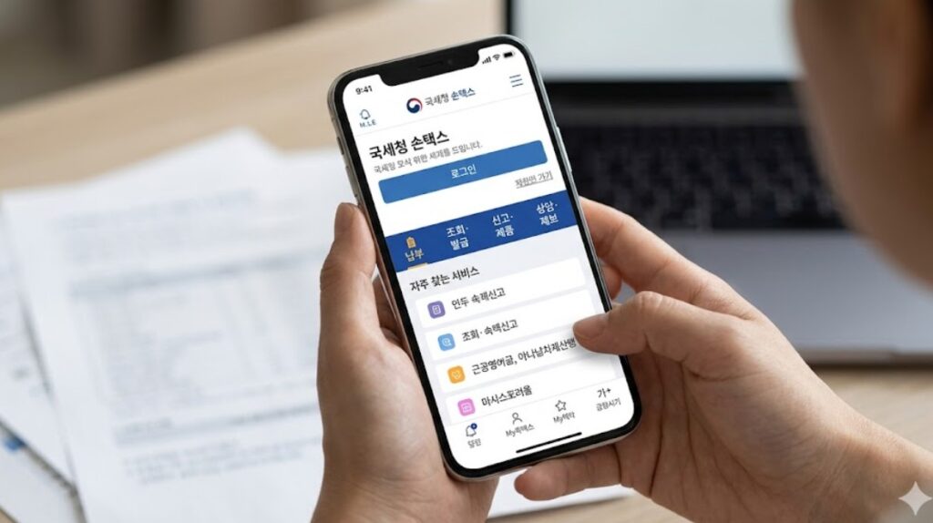 스마트폰 앱을 이용해 5월 근로장려금 신청을 진행하는 화면