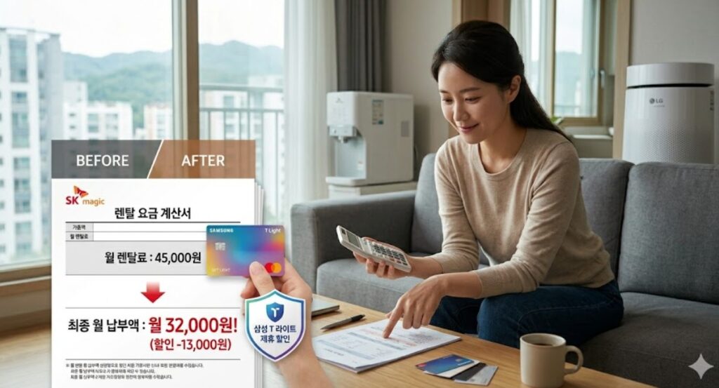 제휴카드 할인 혜택으로 매달 요금을 팍팍 아끼는 목포 가전제품 렌탈 꿀팁