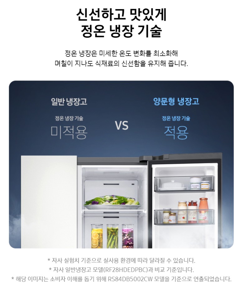 전주 삼성 양문형 냉장고의 넉넉한 수납공간과 독립 냉각 시스템 안내