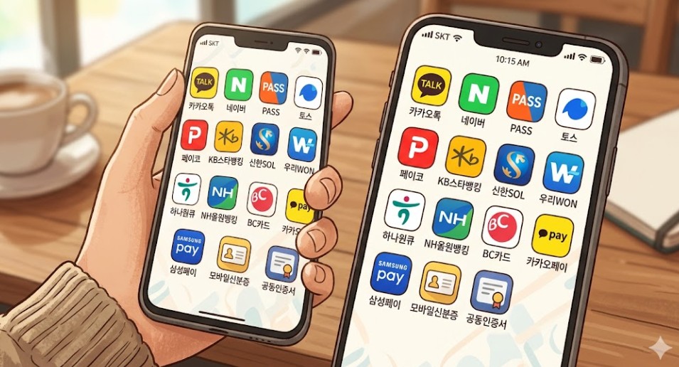 주민등록등본 인터넷 발급 전 본인 확인을 위해 필요한 모바일 간편인증 화면