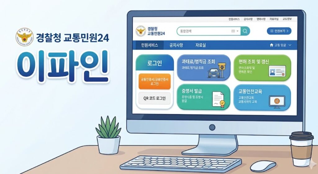 스마트폰과 PC를 이용한 착한운전 마일리지 신청 이파인 접속 순서
