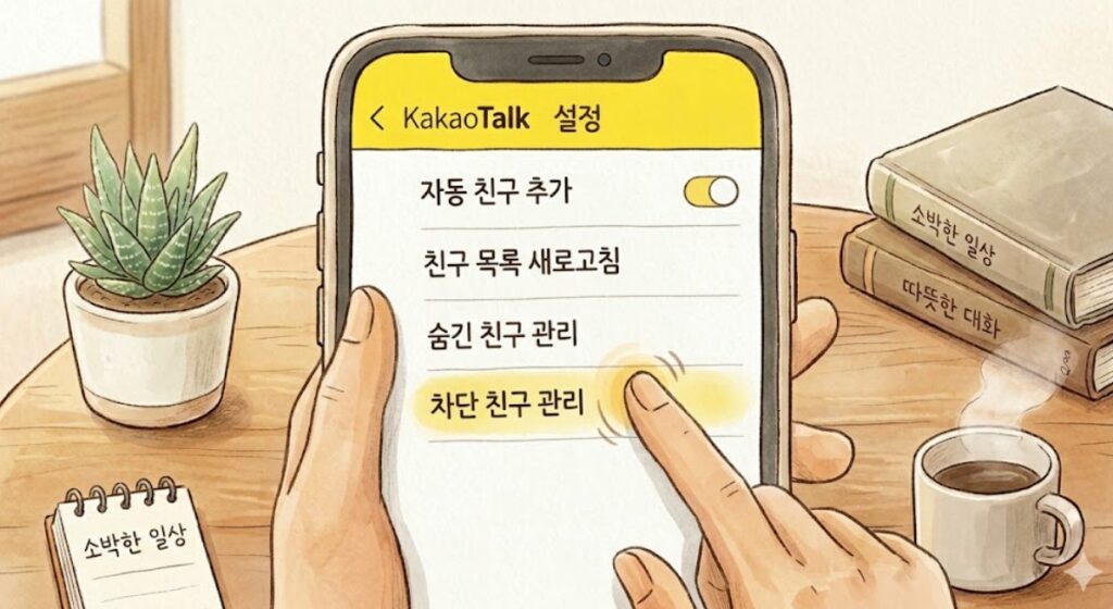 추천 친구 새로고침을 활용한 카카오톡 차단 확인방법 순서